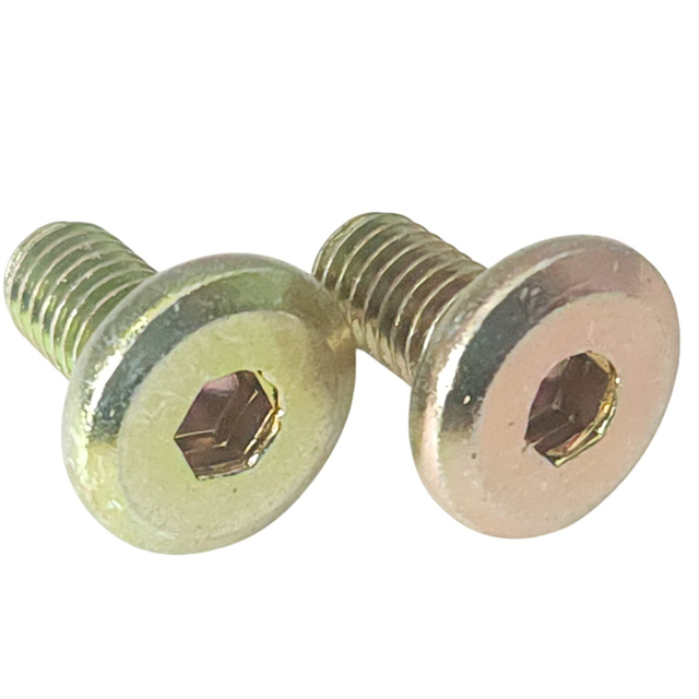 Customized M6x12 Yellow Zinc Plating Flat Chamfered Hexagon Socket Head Machine Screws 