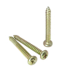 Yellow Galvanized M3.5 Phillips Drive Round Pan Head Needle Point Carbon Steel Screws for Wood
