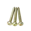 Yellow Galvanized M3.5 Phillips Drive Round Pan Head Needle Point Carbon Steel Screws for Wood