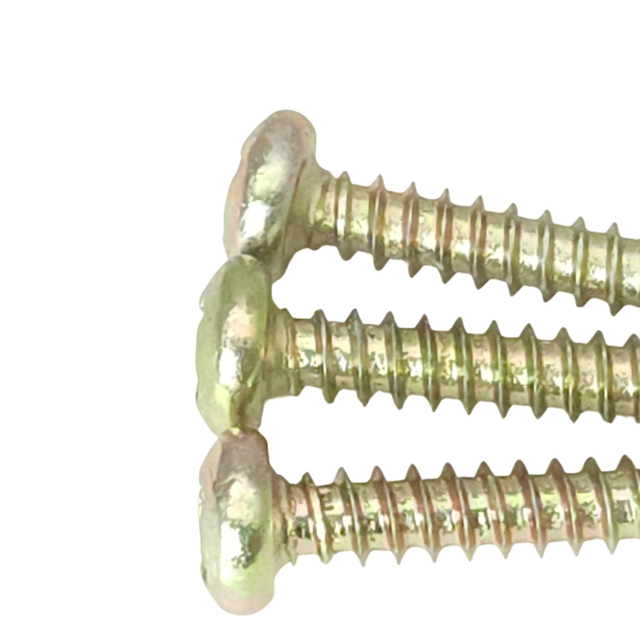 Yellow Galvanized M3.5 Phillips Drive Round Pan Head Needle Point Carbon Steel Screws for Wood